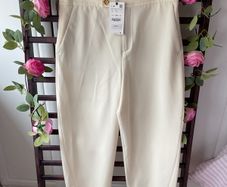 trousers Bnwt Zara cream barrel shape trousers size large