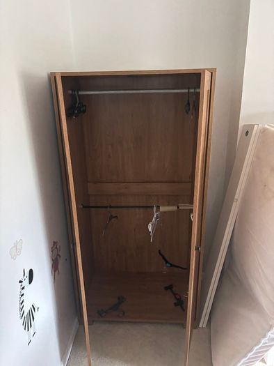 Mama and Papa wood effect wardrobe
