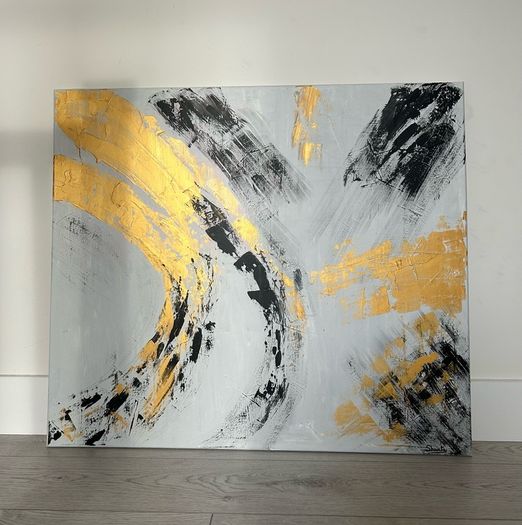 Black and white abstract painting