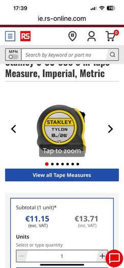 Stanley measuring Tape job lot 8 metre (14 x tapes)