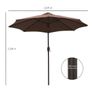 Garden Parasol with 24 LED Solar Light Image 3