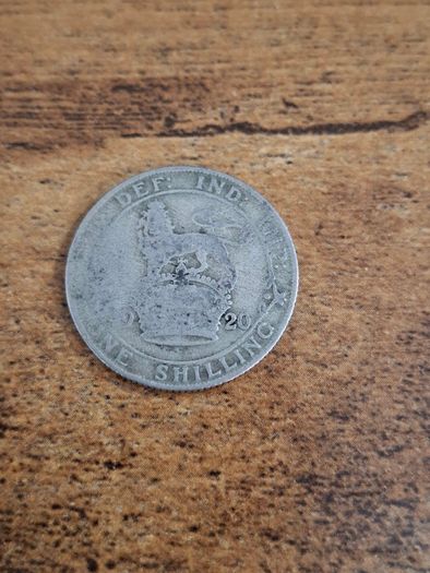 Great Britain UK 1920, One Shilling, George V, Silver Coin - free standard postage