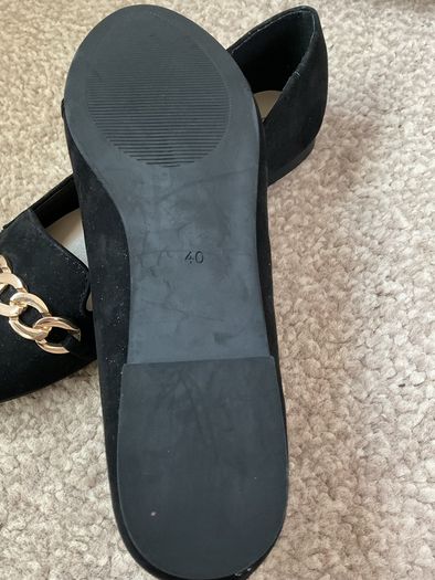 Brand new size 40 black suede shoes with gold chain detail carvela