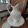 beautiful French porcelain wash bowl, pitcher & soap dish set Image 3