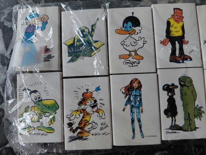Vintage set of French matchboxes with all matches inside