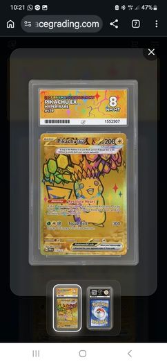 Pikachu EX Ace graded 8