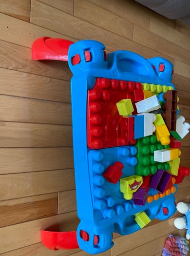 Mega Blocks Lego table and toddler walker toy duck
