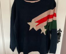 jumper Bnwt navy patterned front Monsoon jumper large rrp 64 euro