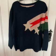 jumper Bnwt navy patterned front Monsoon jumper large rrp 64 euro