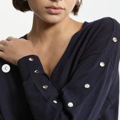 Karen Millen navy v neck jumper