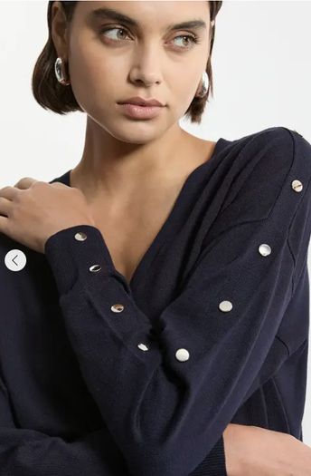 Karen Millen navy v neck jumper
