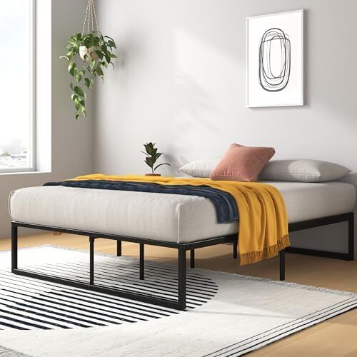 Double Bed Frame - 4ft6 (135 x 190 cm) - 14.2 Height - Metal Bed Base