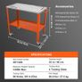 Welding Table 36" x 18", 1200lbs Load Capacity Steel Welding Workbench Table on Wheels, 2 Layers Portable Work Bench with Braking Casters, 4 Tool Slots, 5/8-inch Fixture Holes Image 4