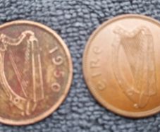Irish Pre Decimal coin - 1950, + 1968 Penny 1d