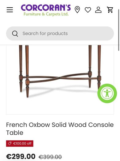 French Oxbow Mahogany Console Table