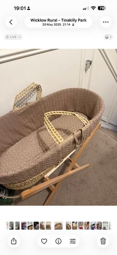Little green sheep Moses basket