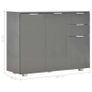 Sideboard High Gloss Grey 107x35x76 cm Image 8