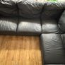 Black Leather L Shaped Sofa Image 3