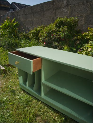 Sage Green Record Player Stand