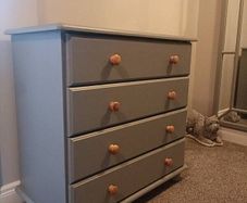 Solid Pine Chest of Drawers - Grey Chalk Painted