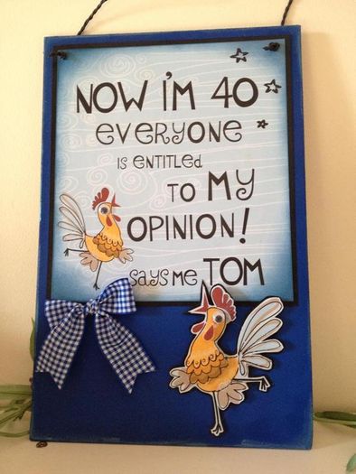 "Now I'm 40" Personalised Signs