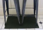 Pair Of Tall Vintage Bar Pub Counter Stools-SOLID STURDY METAL Frame & Wooden Seat. Bronze Fleck Trim. Super Quality In Excellent Condition. Stackable. (quantity 2)