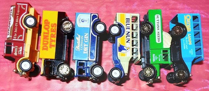 six Corgi advertising trucks