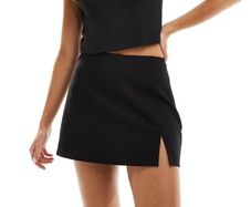 Stradivarius black 90s mini skirt size S new with tags