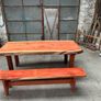 Rare Handcrafted Sequoia (Californian Redwood) 8-Seater Dining Table & Bench Image 7