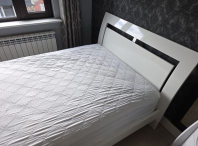 White Double Bed for Sale  Standard double bed in good condition. White colour. Mattress included for free.  Ready for collection.