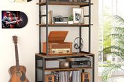 Record Player Stand with Vinyl Storage, Turntable Stand Holds Up to 400+Albums, 5 Layer
