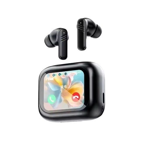 Wireless Earbud with Noise Cancelling & Smart LCD Screen Stereo HIFI Sound
