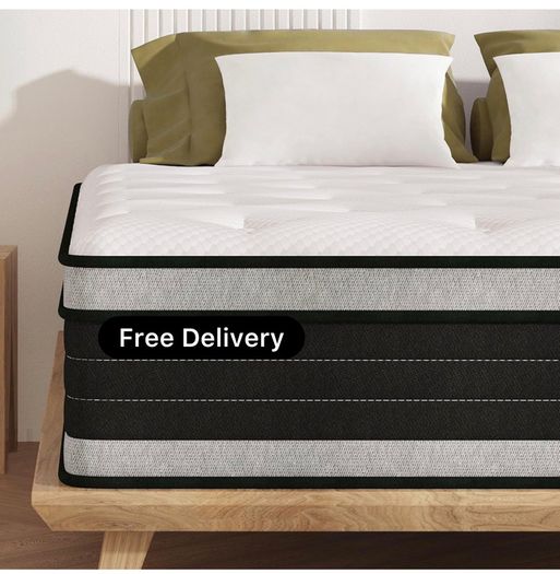 King Size Mattress Hybrid Mattress Medium Firm 150x200x30cm 12 inch, 2000 Pocket Springs, Gel Memory Foam, 7 Zone Support, Motion Isolation for Comfort Sleep