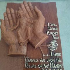 Vintage 1970's W.G. Kauders Isaiah 49:15-16 religion Christianity plaque Germany
