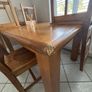 Solid oak table with 4 chairs . Extendable Image 4