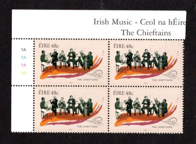 2006 Ireland Irish Music The Chieftains Plate Block 1A1A1A1A Commemorative Stamp Mint Never Hinged (MNH)