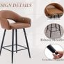 Set of 2 PU Leather Bar Stools Kitchen Padded Bar Stools Rotatable Image 4