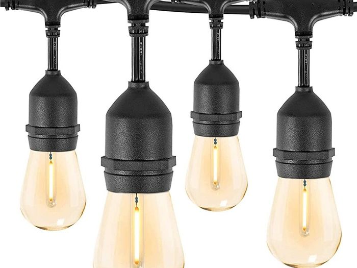 S14 Outdoor String Lights Mains Powered 100FT, Garden String Lights with 30+2 Plastic LED Bulbs, Waterproof IP65 Heavy Duty Festoon Lights for Backyard Patio Cafe Balcony Party Wedding (FREE POSTAGE)