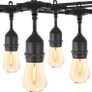 150FT S14 Outdoor String Lights Garden Lights Mains Powered Waterproof IP65 with 45+5 Plastic LED Bulbs, Warm White 2700K, Festoon Lights Outdoor for Outside Backyard Balcony Party Wedding (FREE POSTAGE) Image 2