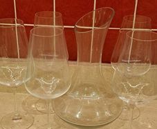 Carafe and wine glasses
