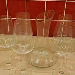 Carafe and wine glasses