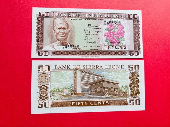 Sierra Leone  50 Cents  1984  Pick  4e ( Uncirculated )