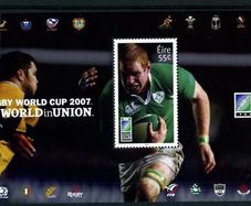 2007 Ireland Rugby World Cup Miniature Sheet Mint Never Hinged (MNH)
