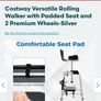Lightweight Adjustable Folding Rolling Walker with Padded Seat Image 2