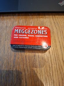 Meggezones  medicinal pastilles vintage tin box