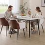 Set of 2 Kitchen Chairs PU Leather & Linen Beige | Modern Dining Chair with Metal Legs Image 7