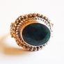 Sterling silver green sapphire / corundum ring, size M Image 5