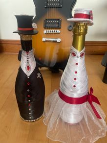 Groom and bride hand made bottles