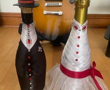 Groom and bride hand made bottles