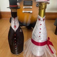 Groom and bride hand made bottles